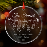 Personalized Family Ornament Crystal Glass, Christmas Hanging Tree Keepsake Gifts for Family, Men Women, Housewarming
